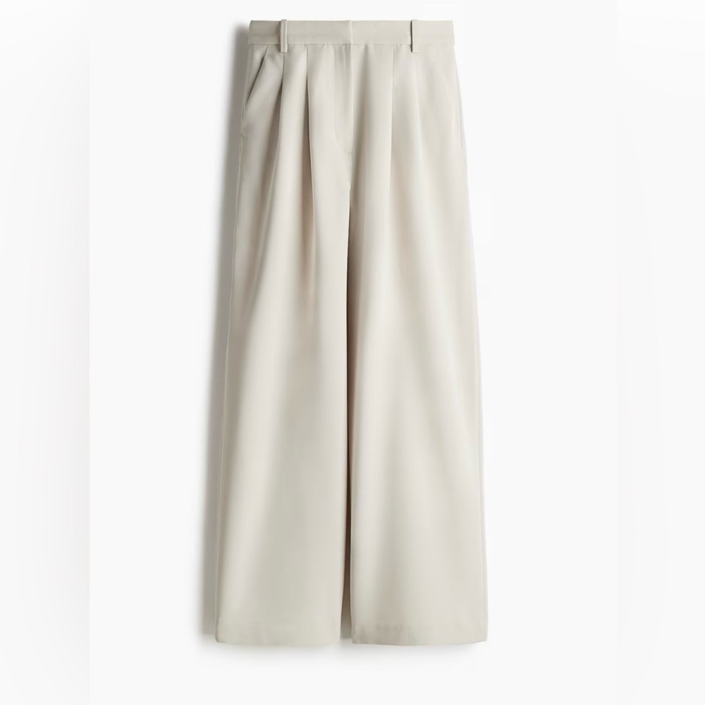 H&M Cream Wide-Leg Pants